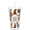 Cow Print Double Wall Tumbler with Straw (Personalized)