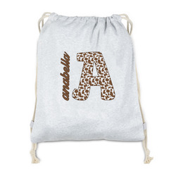 Cow Print Drawstring Backpack - Sweatshirt Fleece - Double Sided (Personalized)