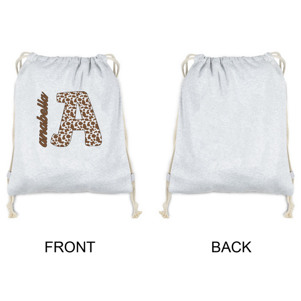 Cow Print Drawstring Backpacks - Sweatshirt Fleece - Single Sided - APPROVAL
