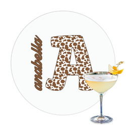 Cow Print Printed Drink Topper - 3.25" (Personalized)