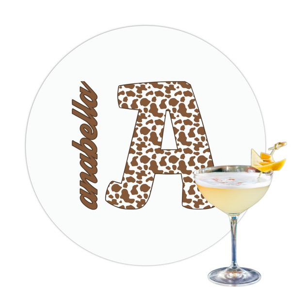 Custom Cow Print Printed Drink Topper (Personalized)