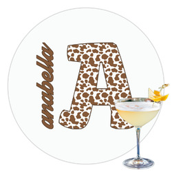 Cow Print Printed Drink Topper - 3.5" (Personalized)