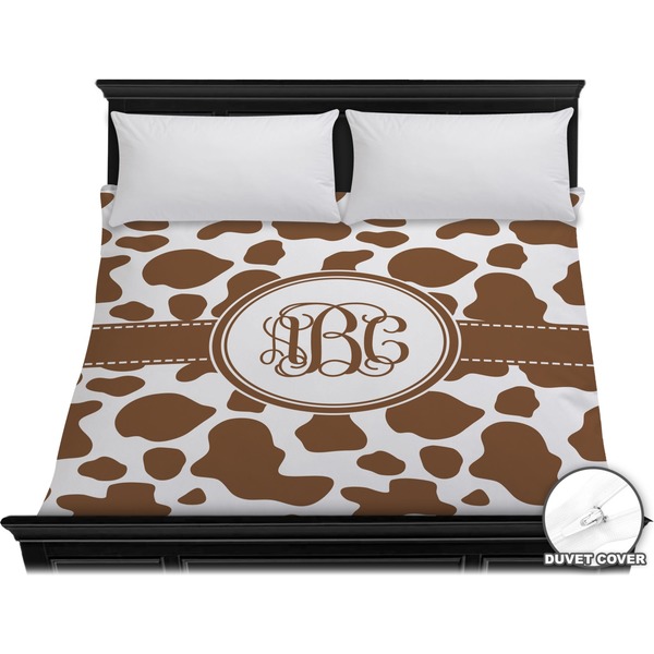 Custom Cow Print Duvet Cover - King (Personalized)
