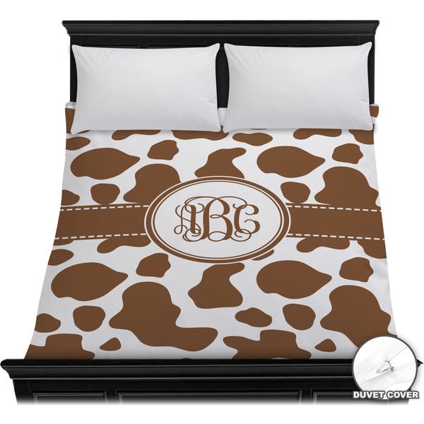 Custom Cow Print Duvet Cover - Full / Queen (Personalized)