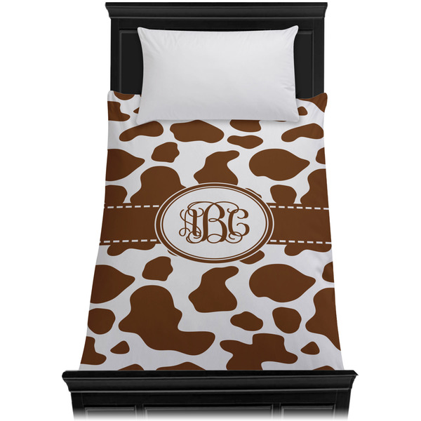 Cow Print Duvet Cover - Twin - On Bed - No Prop