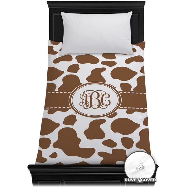 Custom Cow Print Duvet Cover - Twin (Personalized)