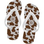 Cow Print Flip Flops - Large (Personalized)