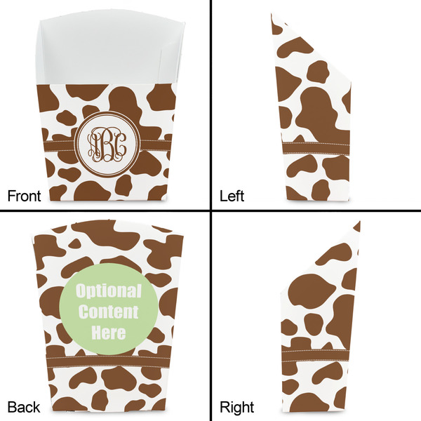 Cow Print French Fry Favor Box - Front & Back View