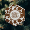 Cow Print Frosted Glass Ornament - Hexagon (Lifestyle)