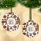 Cow Print Flat Glass Ornament w/ Monogram