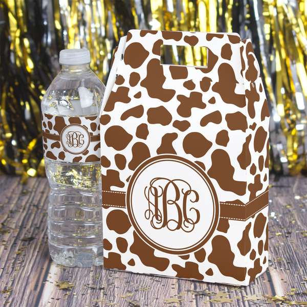 Cow Print Gable Favor Box - In Context