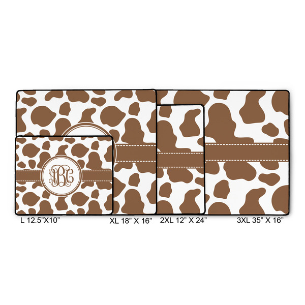 Cow Print Gaming Mats - SIZE CHART