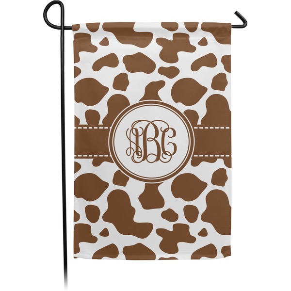 Custom Cow Print Small Garden Flag - Double Sided w/ Monograms
