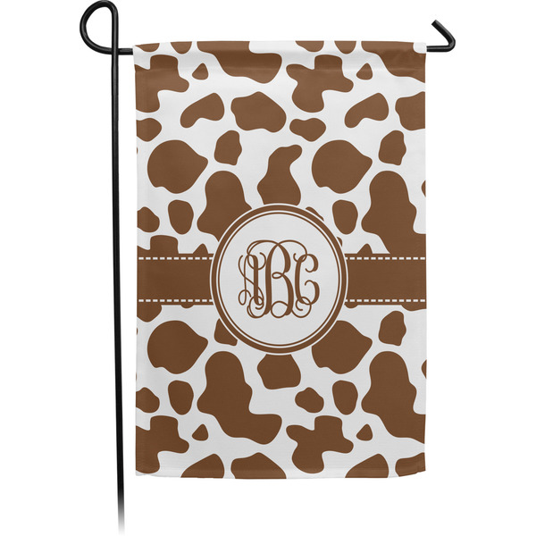 Custom Cow Print Small Garden Flag - Single Sided w/ Monograms