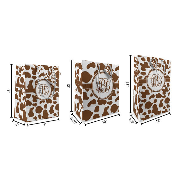 Cow Print Gift Bags - All Sizes - Dimensions