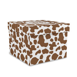 Cow Print Gift Box with Lid - Canvas Wrapped - Medium (Personalized)