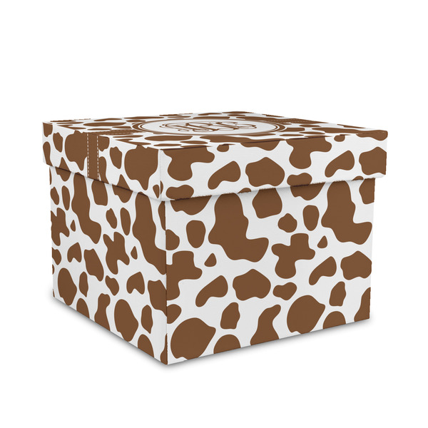 Custom Cow Print Gift Box with Lid - Canvas Wrapped - Medium (Personalized)