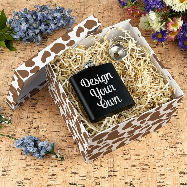 Cow Print Gift Boxes with Lid - Canvas Wrapped - X-Large - In Context