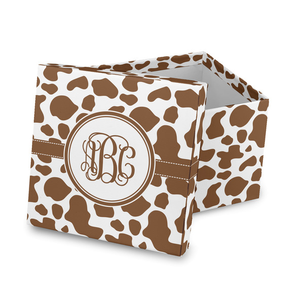 Custom Cow Print Gift Box with Lid - Canvas Wrapped (Personalized)