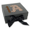 Cow Print Gift Boxes with Magnetic Lid - Black - Front (angle)