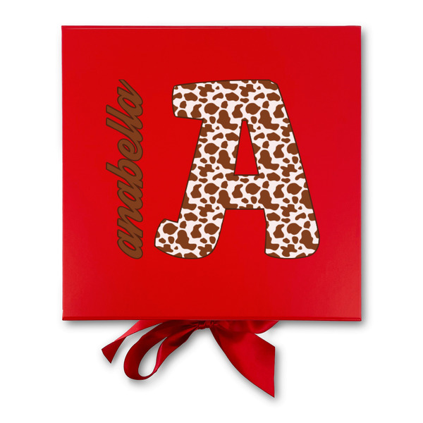 Cow Print Gift Boxes with Magnetic Lid - Red - Approval