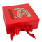 Cow Print Gift Boxes with Magnetic Lid - Red - Front