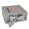 Cow Print Gift Box with Magnetic Lid - Silver (Personalized)