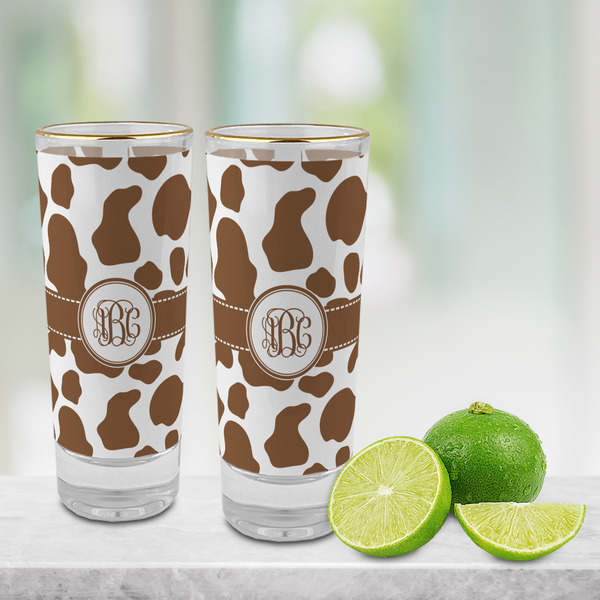 Cow Print Glass Shot Glass - 2 oz - LIFESTYLE