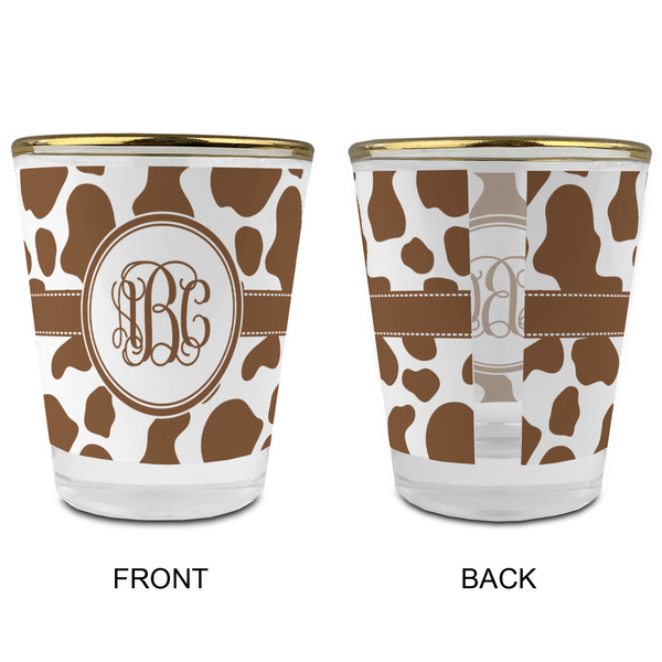 Cow Print Glass Shot Glass - with gold rim - APPROVAL