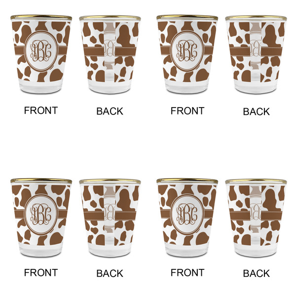Cow Print Glass Shot Glass - with gold rim - Set of 4 - APPROVAL