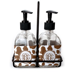 Cow Print Glass Soap & Lotion Bottle Set (Personalized)