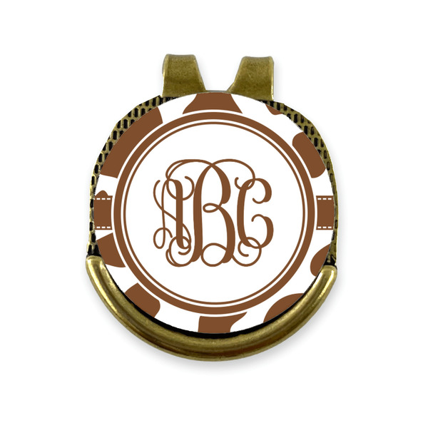 Custom Cow Print Golf Ball Marker - Hat Clip - Gold