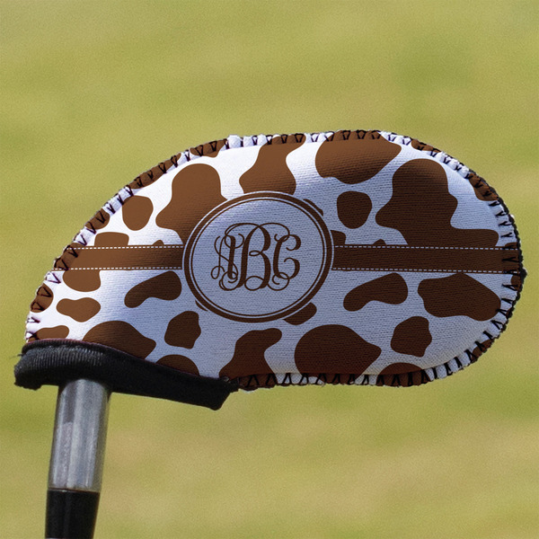 Custom Cow Print Golf Club Iron Cover (Personalized)