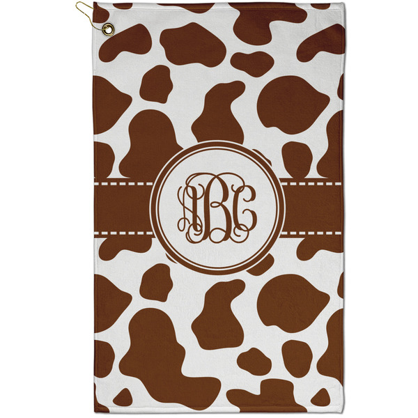 Custom Cow Print Golf Towel - Poly-Cotton Blend - Small w/ Monograms