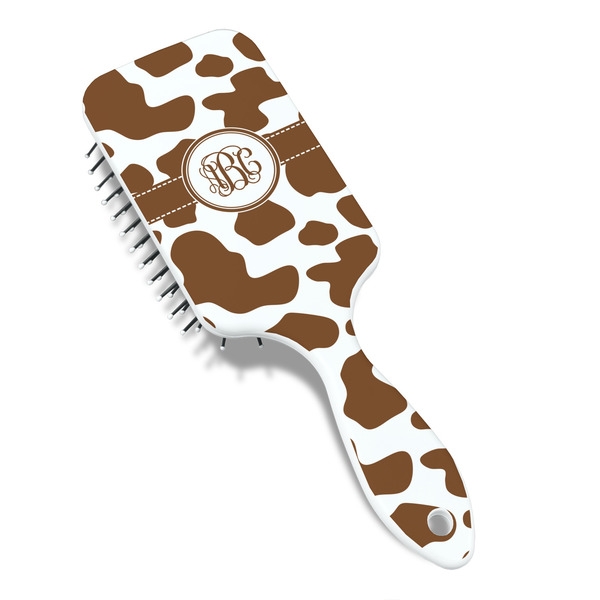 Cow Print Hair Brush - Angle View