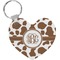 Cow Print Heart Keychain (Personalized)