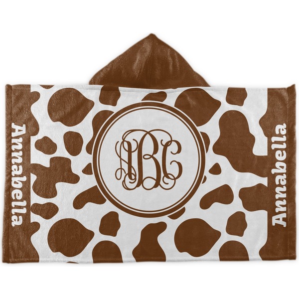 Custom Cow Print Kids Hooded Towel (Personalized)