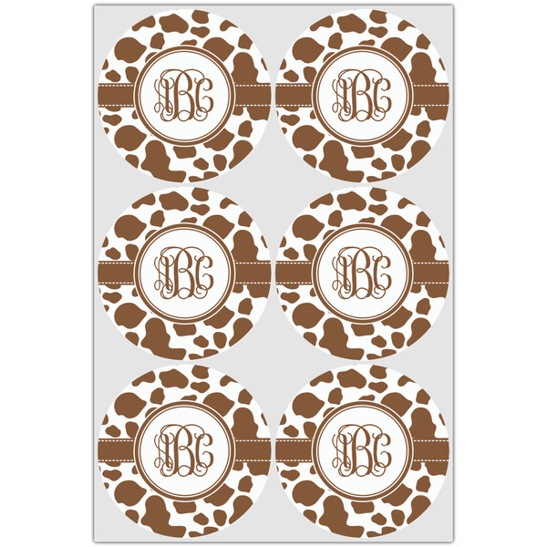 Cow Print Icing Circle - Large - Set of 6