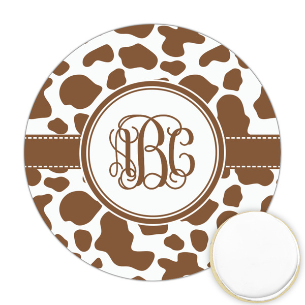 Custom Cow Print Printed Cookie Topper - Round (Personalized)