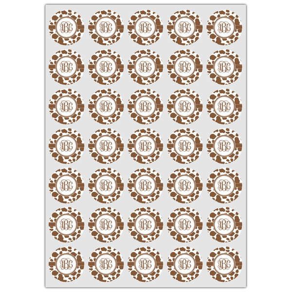 Cow Print Icing Circle - XSmall - Set of 35
