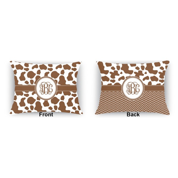 Cow Print  Indoor Rectangular Burlap Pillow (Front and Back)