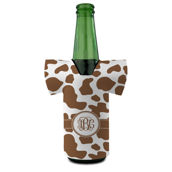 Cow Print Jersey Bottle Cooler - Set of 4 - FRONT (on bottle)