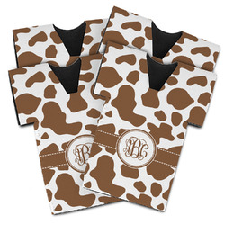 Cow Print Jersey Bottle Cooler - Set of 4 (Personalized)