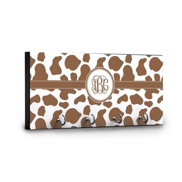 Cow Print Key Hanger - Front View with Hooks