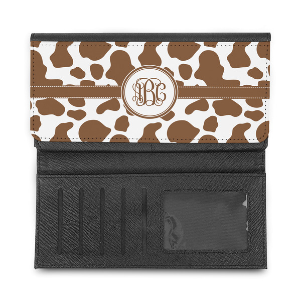 Cow Print Ladies Wallet - Half Way Open