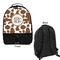 Cow Print Large Backpack - Black - Front & Back View