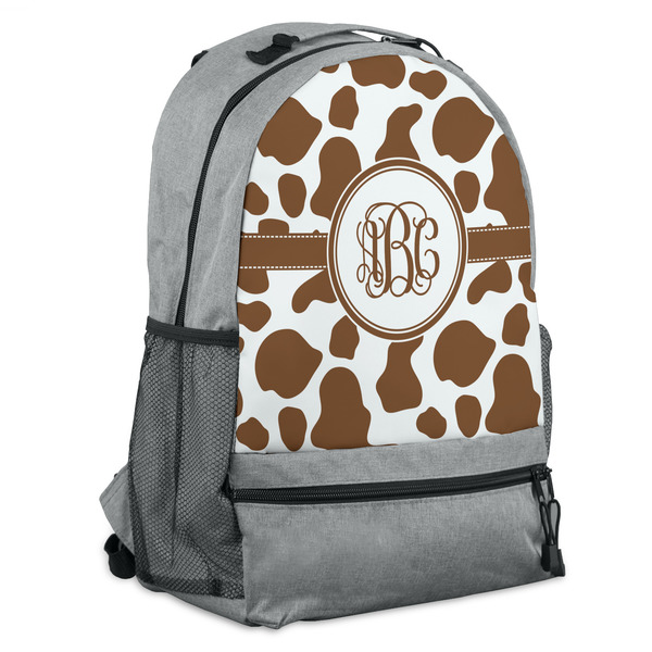 Custom Cow Print Backpack - Grey (Personalized)