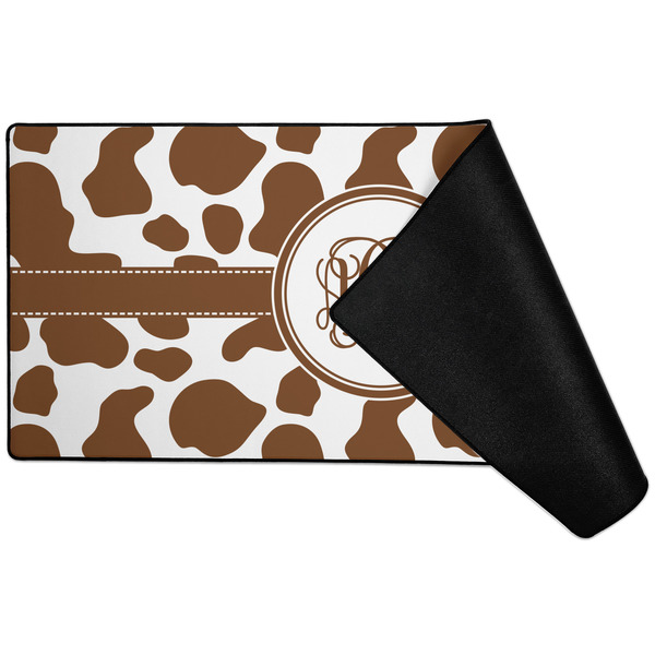 Cow Print Large Gaming Mats - FRONT W/ FOLD