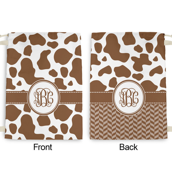 Cow Print Large Laundry Bag - Front & Back View