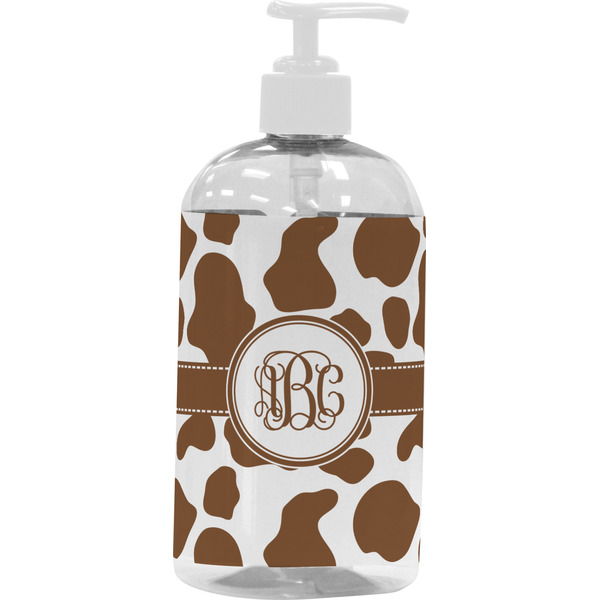 Custom Cow Print Plastic Soap / Lotion Dispenser (16 oz - Large - White) (Personalized)